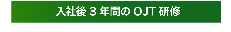 入社後3年間のOJT研修