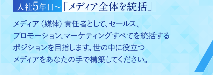 入社5年目～「メディア全体を統括」