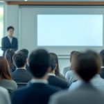 説明会に参加する人々