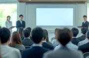 説明会に参加する人々
